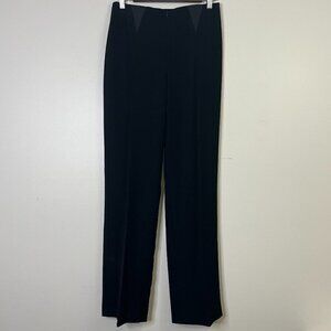 Joseph Ribkoff Elastic Stretchy Waist Zip Front Wide Leg Black Flare Trouser